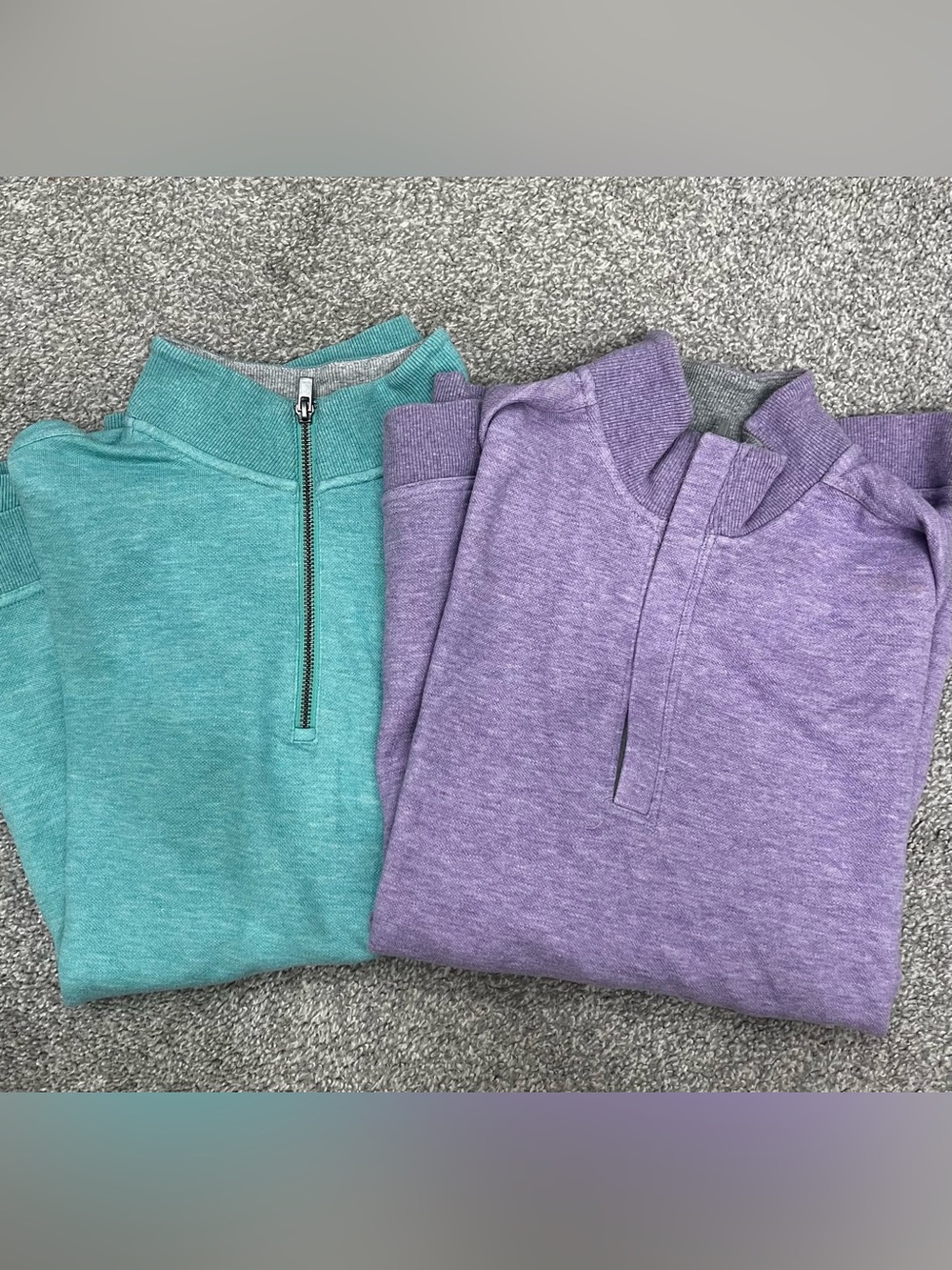 Bundle of Walter Hagen Zip-Up Sweaters for Work or Golf Small Purple and Green